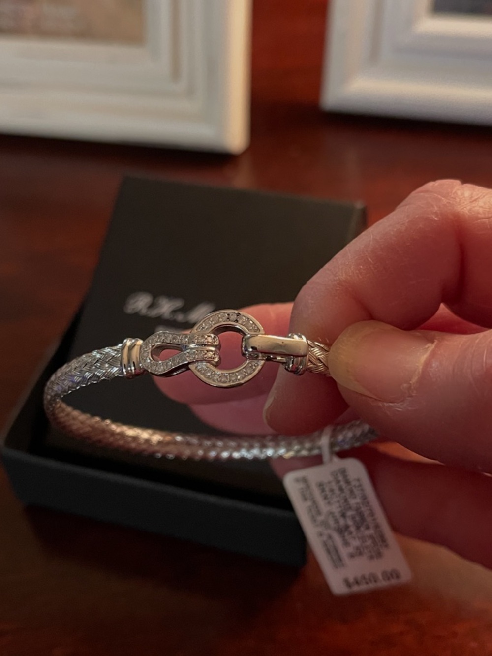 Macy's Silver Braided Bracelet with loop connector